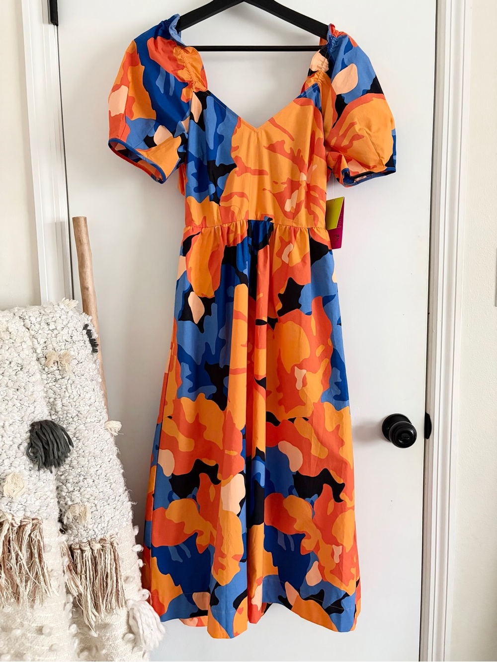 Tabitha Brown x Target Midi Dress Orange Blue Floral